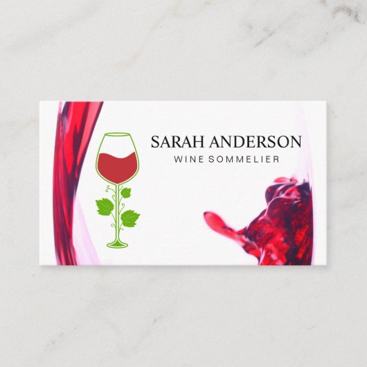 Wine Pour Splash | Logo wijn Visitekaartje (Voorkant)