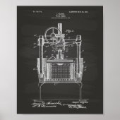 Wine Press 1903 Patent Art Chalkboard Poster (Voorkant)