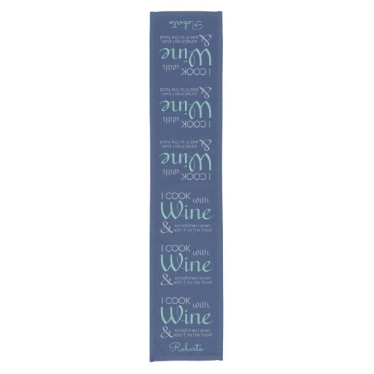 Wine Quote aangepaste tabelrunner Korte Tafelloper (Voorkant)