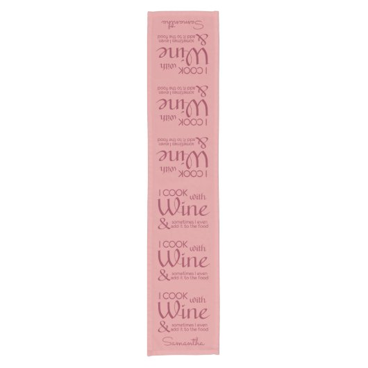 Wine Quote aangepaste tabelrunner Korte Tafelloper (Voorkant)