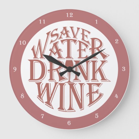 Wine quote Acrylwand-klok Grote Klok (Voorkant)