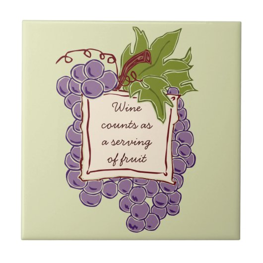 Wine Quote Tile Trivet Tegeltje (Voorkant)