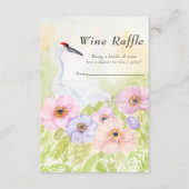 Wine Raffle Bridal Shower Whooping Crane Anemones  Informatiekaartje (Voorkant)
