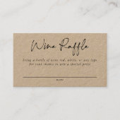 Wine Raffle Enclosure Card Visitekaartje (Voorkant)