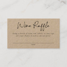 Wine Raffle Enclosure Card