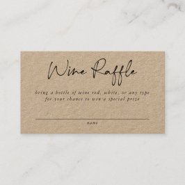Wine Raffle Enclosure Card Visitekaartje