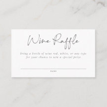 Wine Raffle Enclosure Card