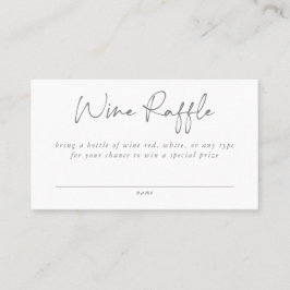 Wine Raffle Enclosure Card Visitekaartje