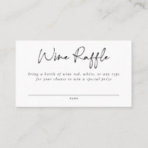 Wine Raffle Enclosure Card