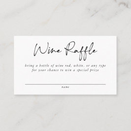 Wine Raffle Enclosure Card Visitekaartje