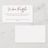 Wine Raffle Enclosure Kaart Visitekaartje (Voorkant / Achterkant)