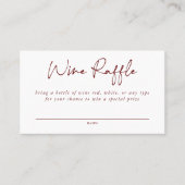 Wine Raffle Enclosure Kaart Visitekaartje (Voorkant)