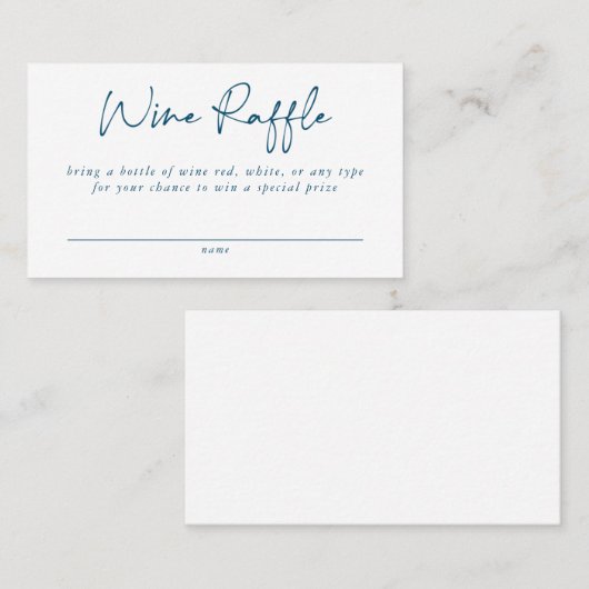 Wine Raffle Enclosure Kaart Visitekaartje (Voorkant / Achterkant)