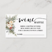 Wine Raffle Ticket Shower Card White Winter Floral (Voorkant)