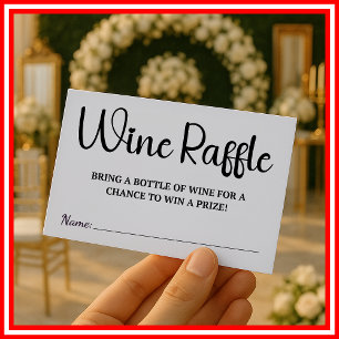 Wine Raffle Wedding Vrijgezellenfeest Informatiekaartje