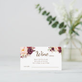 Wine Raffle Wedding Vrijgezellenfeest Marsala kaar Plaatskaartje (Staand voorkant)
