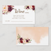 Wine Raffle Wedding Vrijgezellenfeest Marsala kaar Plaatskaartje (Voorkant / Achterkant)