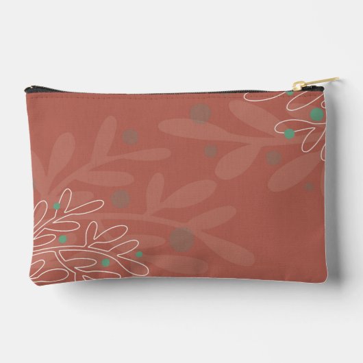 Wine red abstract floral name text etui (Achterkant)