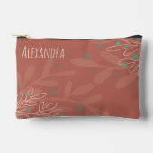 Wine red abstract floral name text etui (Voorkant)