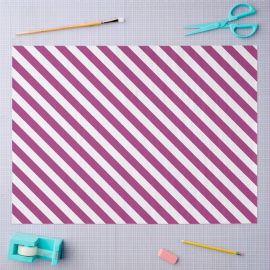 Wine Red and White Striped Tissuepapier (Craft)