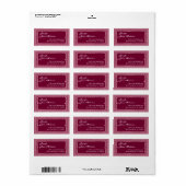 Wine Red Art Deco Border Wedding Etiket (Full Sheet)