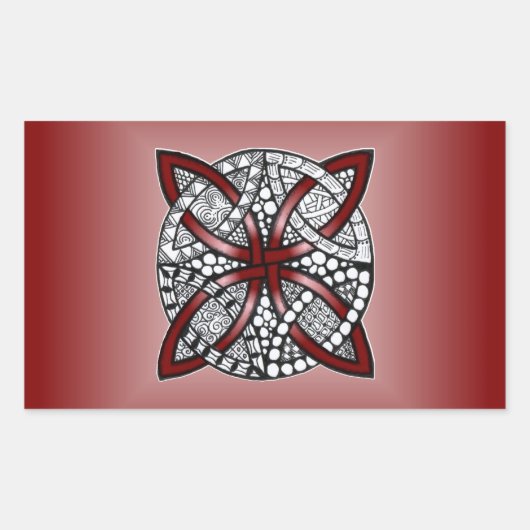 Wine Red Celtic Knot Original Rechthoekige Sticker (Voorkant)