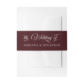 Wine Red Elegant Calligraphy Wedding Uitnodigingen Wikkel (Voorkant Voorbeeld)