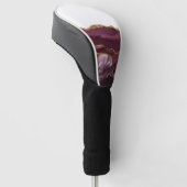 Wine Red Marble Agate Golden Glitter Stylish Glam Golfheadcover (Schuin)