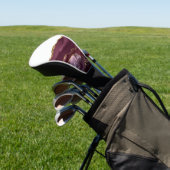 Wine Red Marble Agate Golden Glitter Stylish Glam Golfheadcover (Insitu)