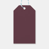 Wine Red Plum Mauve Fall Floral Wedding Cadeaulabel (Achterkant)