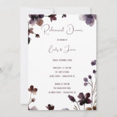 Wine Red Plum Mauve Fall Floral Wedding Kaart (Voorkant)