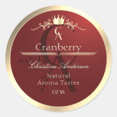 Wine Red Product Label with Gold Frame Monogram (Voorkant)