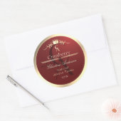 Wine Red Product Label with Gold Frame Monogram (Envelop)