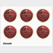 Wine Red Product Label with Gold Frame Monogram (Vel)