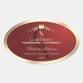 Wine Red Product Label with Gold Frame Monogram (Voorkant)