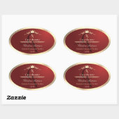 Wine Red Product Label with Gold Frame Monogram (Vel)