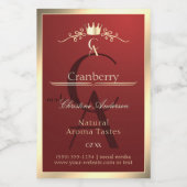 Wine Red Product Label with Gold Frame Monogram Voedselcontainer Etiket (Enkel label)