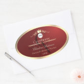 Wine Red Product Labels Gold Frame Logo Monogram (Envelop)