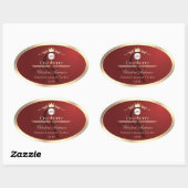 Wine Red Product Labels Gold Frame Logo Monogram (Vel)
