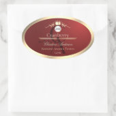 Wine Red Product Labels Gold Frame Logo Monogram (Tas)