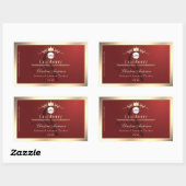 Wine Red Product Labels Gold Frame Logo Monogram (Vel)