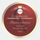 Wine Red Product Labels Gold Frame Logo Monogram (Voorkant)