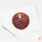 Wine Red Product Labels Gold Frame Logo Monogram (Envelop)