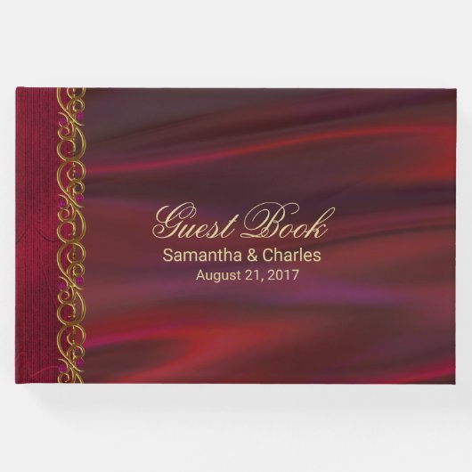 Wine Red Satin Kijk Weddenschap Boek (Voorkant)
