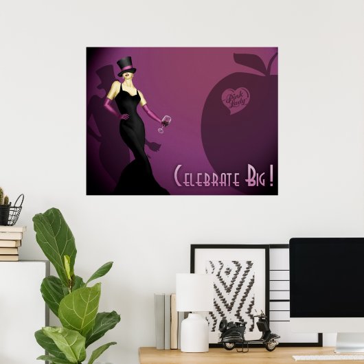 Wine Roze Lady Poster (Thuiskantoor)