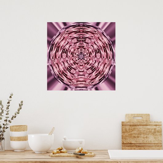 Wine Satin Mandala Circle Poster (Keuken)