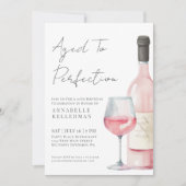 Wine Simple 50th Birthday Party Kaart (Voorkant)