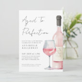 Wine Simple 50th Birthday Party Kaart (Staand voorkant)