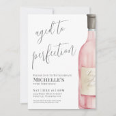 Wine Simple 70th Birthday Party Kaart (Voorkant)