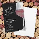Wine Simple Sixty 60th Birthday Party Kaart<br><div class="desc">Elegant Red Wine Simple Sixty 60th Birthday Party Invitation. Celebrate sixty years in style with this modern twist on a classic invitation. The design features a large watercolor red and gray wine glass on the right side, set against a sleek black background. The phrase "Aged to Perfection" appears at the...</div>